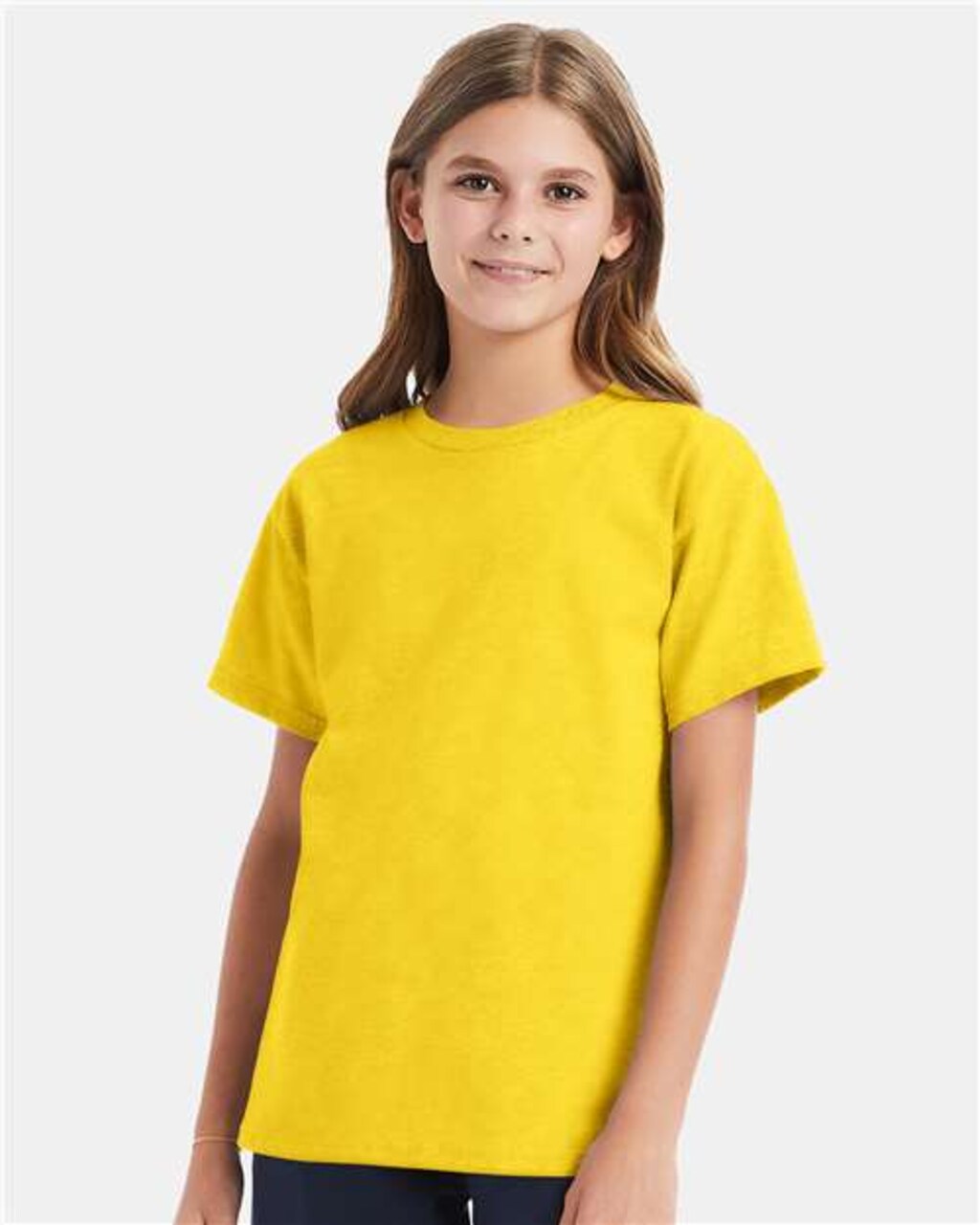 Hanes Essential-T Youth Crewneck Short Sleeve T-Shirt for School, Casual & Team Wear